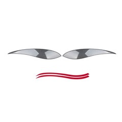 2pcs Car Front Headlight Eyebrow Eyelid Cover ABS Trim For Cooper F60 Countryman