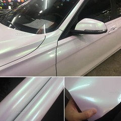 Whole Car Wrap Chameleon Satin Pearl Glossy Chrome Vinyl Sticker Dawn White US