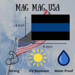 Thin Blue Line Heavy Duty Magnet Black and Blue – 4″ x 6″ Cars Trucks Outdoors