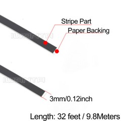 1/8″ 3mm Matte Black & Silver Chrome Pinstriping Pin Stripe Vinyl Decal Sticker