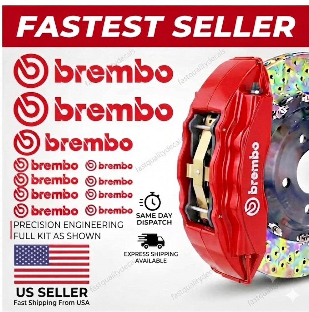 Fits Brembo Brake Caliper High Temp Vinyl Decal Sticker 10 PCS 5pairs Pick Color