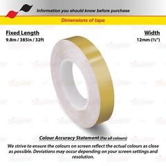GOLD 1/2″ 12mm Roll PIN STRIPE Car Striping Trim Line TAPE Decal Vinyl Sticker