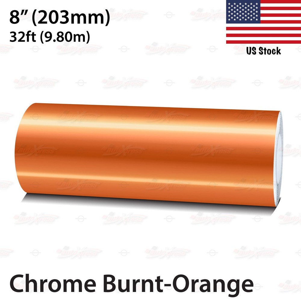 8″ Roll Vinyl Pinstriping Pin Stripe Line Tape Sticker 203mm CHROME BURNT-ORANGE