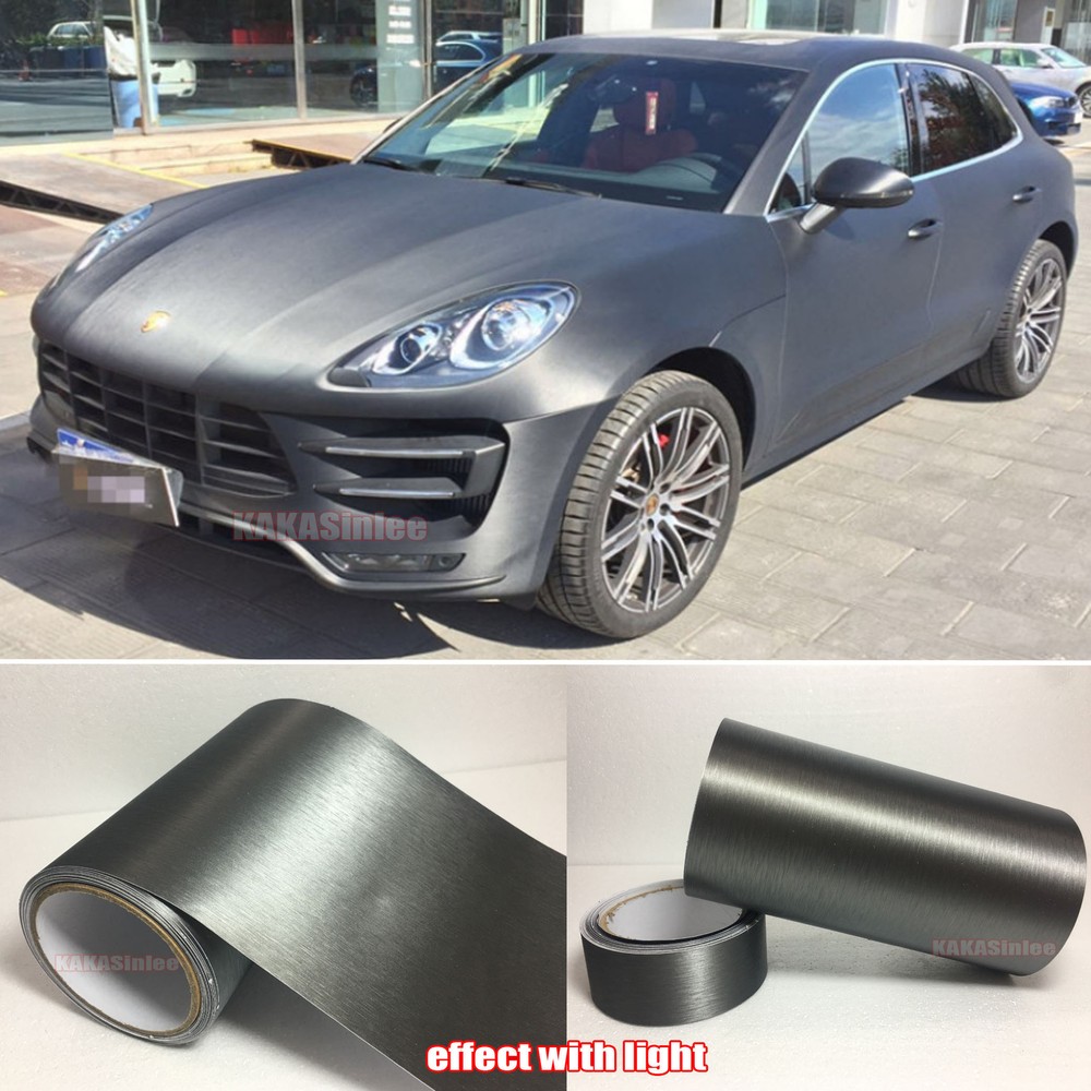 50FT X 5FT Full Car Wrap Grey Metal Brushed Steel Vinyl Satin Matte Sticker US