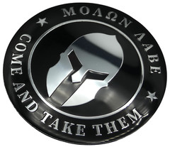 1x Metal Molon Labe Decal Spartan Sticker Emblem Badge Car Truck 2.2″ Dome Shape