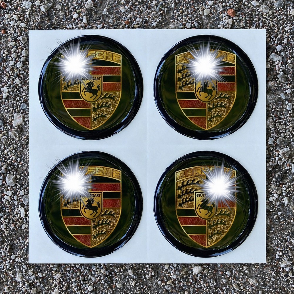 4x Silicone Wheel Rim Emblem Sticker Hub Caps Center Hubcap Logo