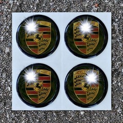 4x Silicone Wheel Rim Emblem Sticker Hub Caps Center Hubcap Logo