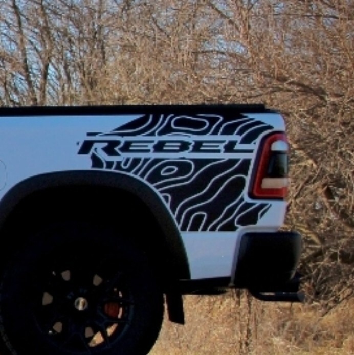 COMPATIBLE WITH DODGE RAM TOPOGRAPHICAL BED GRAPHICS DEAL .. Both Sides