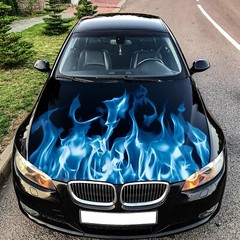 Blue Flame Hood Wrap Decal Vinyl Sticker Color Film Graphic Custom Any Car Truck