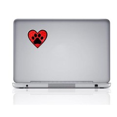 pet paw print heart red and black dog cat vinyl sticker bumper stickers 93 mm