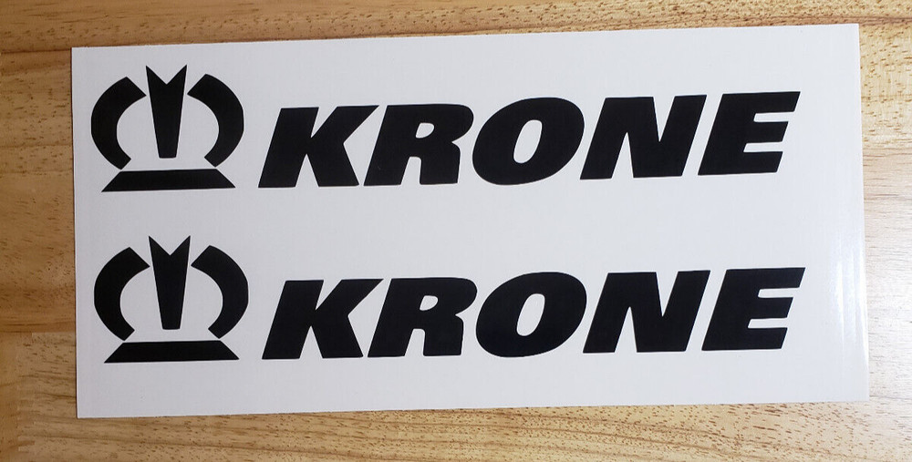 krone Decals Stickers Farm Equipment Implement Gloss black (2) 10″ FAST USA