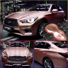 50FT x 5FT Roll Metallic Satin Matte Pearl Chrome Vinyl Wrap Car Film Rose Gold