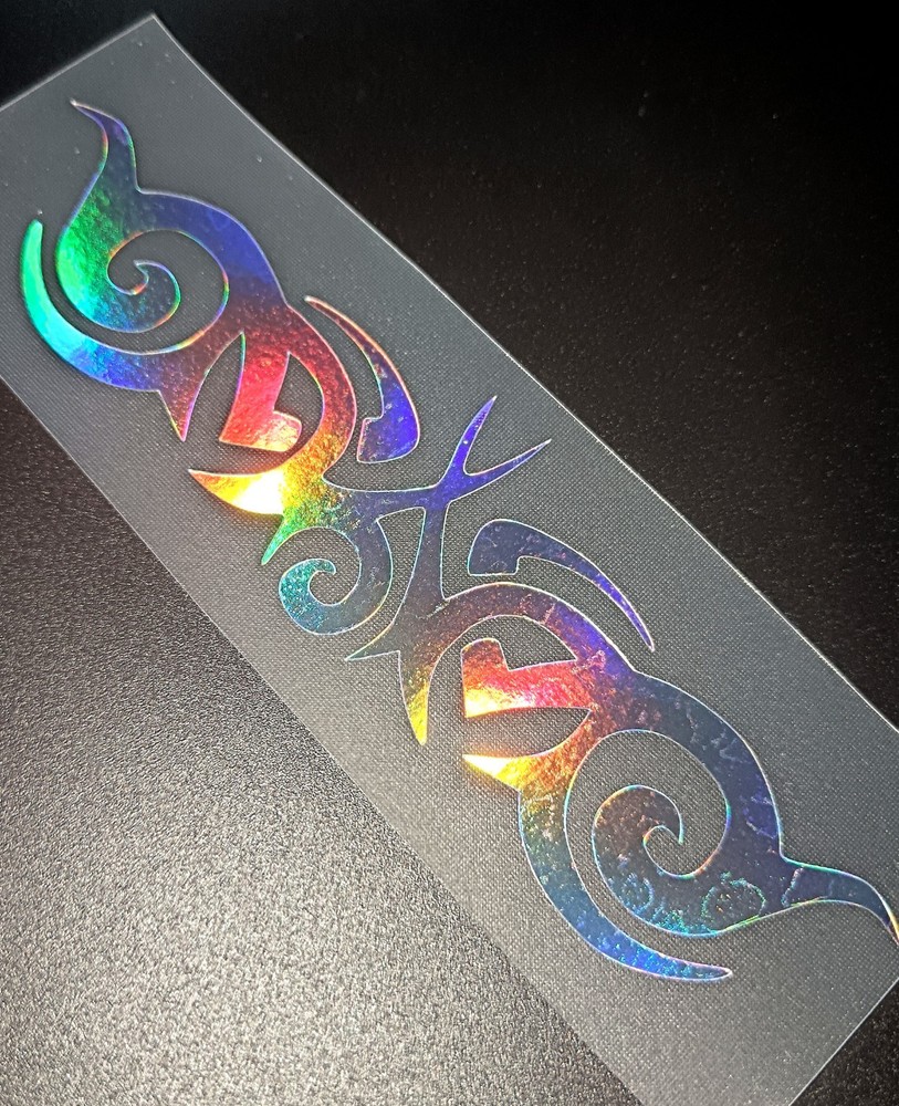 Rainbow Holographic Tribal Butterfly Decal, Bike, Helmet, Car, DIY Sticerer