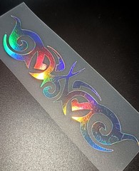 Rainbow Holographic Tribal Butterfly Decal, Bike, Helmet, Car, DIY Sticerer