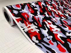 Red Black White Gray Glossy Camouflage Vinyl Car Wrap Sheet +Tools(2 feet & up)
