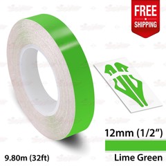 LIME GREEN 1/2″ 12mm Roll PIN STRIPE Car Striping Line TAPE Decal Vinyl Sticker