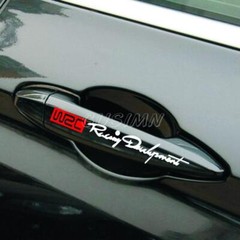 Black White Racing Development WRC Car Door Handle Sticker Decal Strips Decor
