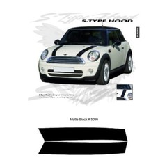 Mini Cooper Cooper S Style Hood Stripes Graphic Kit – Matte Black