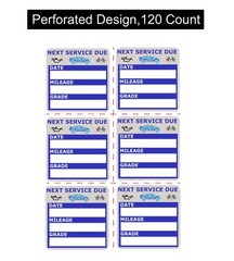 NOYOC Oil Change Stickers, Static Cling 120 Count 2×2 Inches Inches, Blue