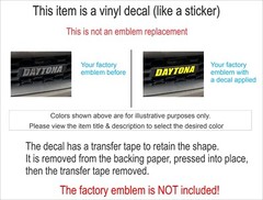 DAYTONA Grille Emblem Overlay Decal for Dodge Charger Daytona