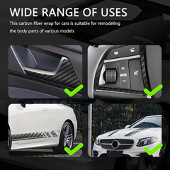 Car Body Wrap Tape 30ft x 4 Inches Carbon Fiber Vinyl for Cars Vehicles