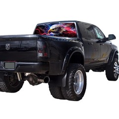Truck Back Window Graphics Eagle American Flag (P596) See Through Rear Decal