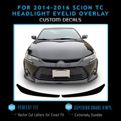 For 2014 2015 2016 Scion tC Headlight Eyelid Eyebrow Decal – Flat Matte Vinyl