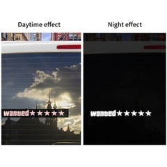 Wanted 5 Star Car Windshield Glow Panel Electric Marker Lamp Blue LED Decoration