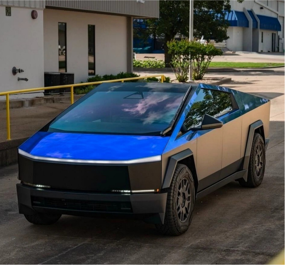 Cybertruck PreCut Paint Protection Film PPF Vinyl Wrap Color Laser Chrome Blue