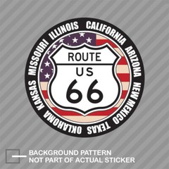 Round US Route 66 Sign Sticker Decal Vinyl 8 States historic route 66 us