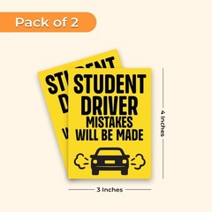 StickerJet Student Driver Mistakes Will Be Made 3×4 Inchs Stickers – Set of 2