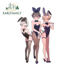 EARLFAMILY 5.1″ Creative Bunny Boys Femboy Car Stickers Vinyl Trunk Decals