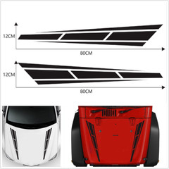 DIY Car Both Sides Hood Stripes Vinyl DIY Decal Stickers Graphic Trim Waterproof