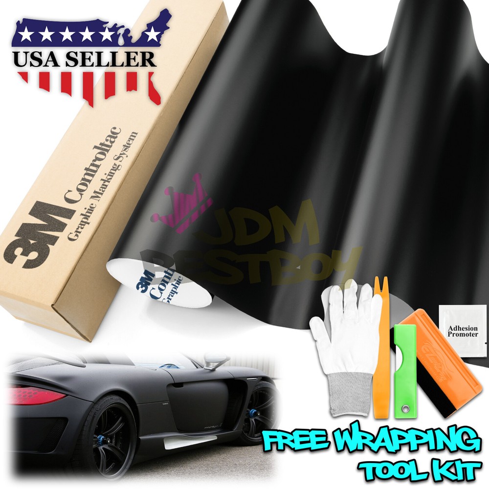 *Genuine 3M Matte Black Vinyl Wrap Car Sticker Film Decal Bubble Free