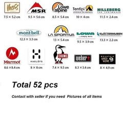 52 Waterproof Stickers with Outdoor Logos for Cars, Motorcycles, and Camping