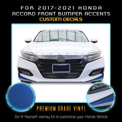 For 2017-2021 Accord Front Bumper Fangs Accent Graphic Decal – Satin Metallic