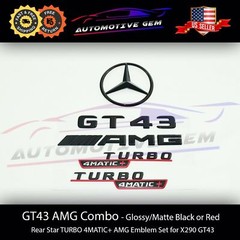 GT43 AMG TURBO 4MATIC+ Plus Star Emblem Black Badge Combo Set for Mercedes X290
