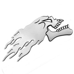 Motorbike Bike Fuel Tank Tribal Skull Flames Sticker Decals 2X 14cmx 6cm L/R