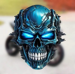 LED BLUE FIRE SKULL DEAD MARINE FIRE SOLDIER GHOST RIDER 4” VINYL STICKER DECAL