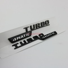 Matte black A45 AMG TURBO 4 MATIC Trunk Emblem Badge Sticker for Mercedes Benz