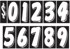 EZ Line Vinyl Decals for Cars Chartreuse Large Number Stickers Windshield Number