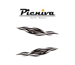 Picniva sty267 Racing Car Body Side Stripes Sticker Decal 2 Pcs