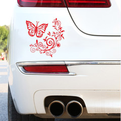 Butterfly Flower Graphics Decals Car Exterior Body Vinyl Sticker DIY Decoration