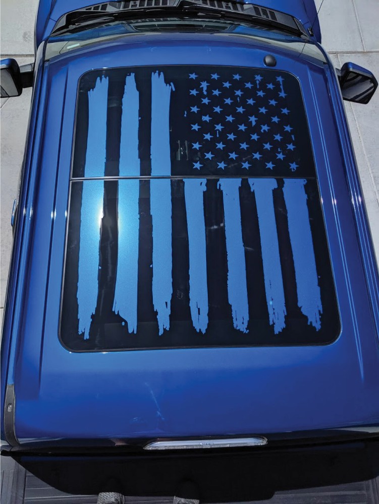 2020 Ford Super Duty Dual Panel Moonroof Tattered Flag Vinyl Decal Graphics Sun