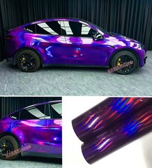 Smooth Laser Chrome Chameleon Car Vinyl Wrap Hood Roof Motor PVC Sticker PUR US