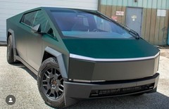 Tesla Cybertruck DIY Full PET Vinyl Wrap Color Change Matte Metallic Black Green