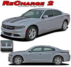 2015-2020 RECHARGE 2 for Dodge Charger Vinyl Graphics Hood Side Decals Stripes