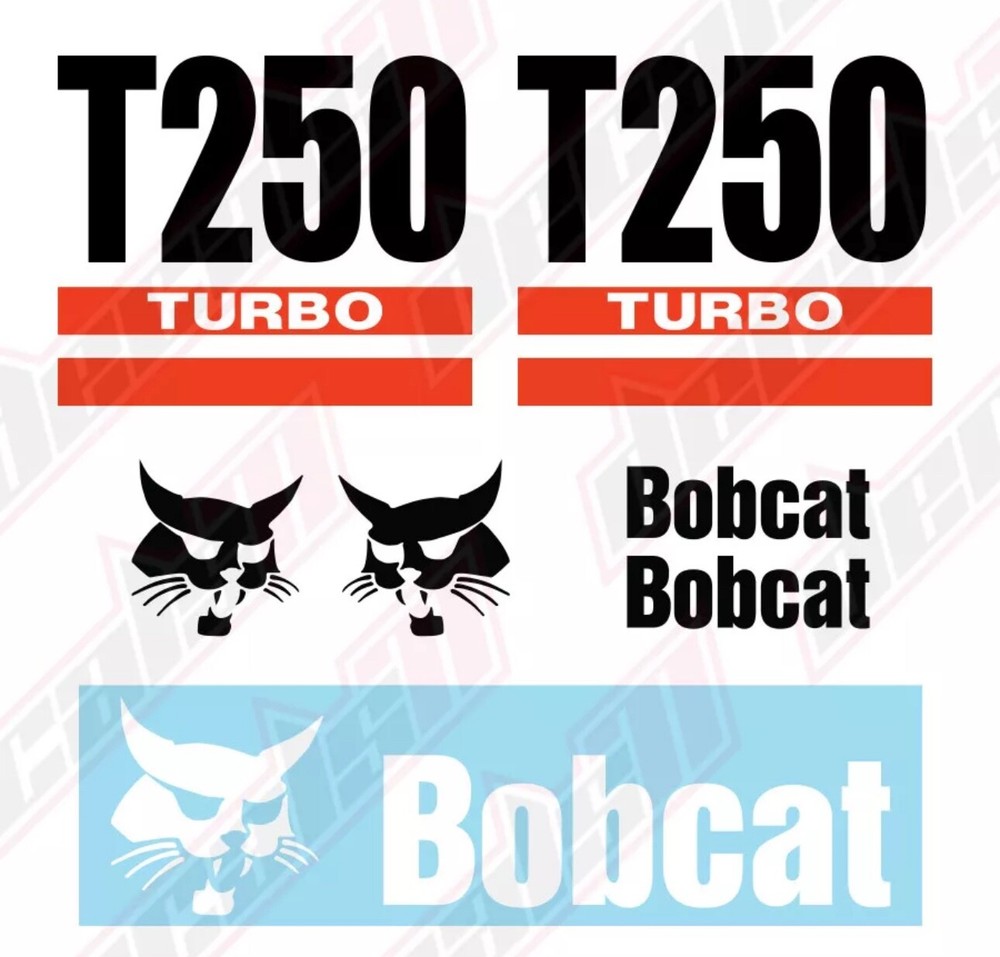 Bobcat T250 Turbo Skid Steer Set Vinyl Decal Sticker – Aftermarket.