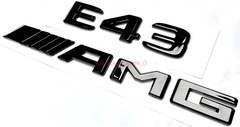 #2 E43 + AMG BLACK FIT REAR TRUNK EMBLEM BADGE NAMEPLATE DECAL NUMBERS