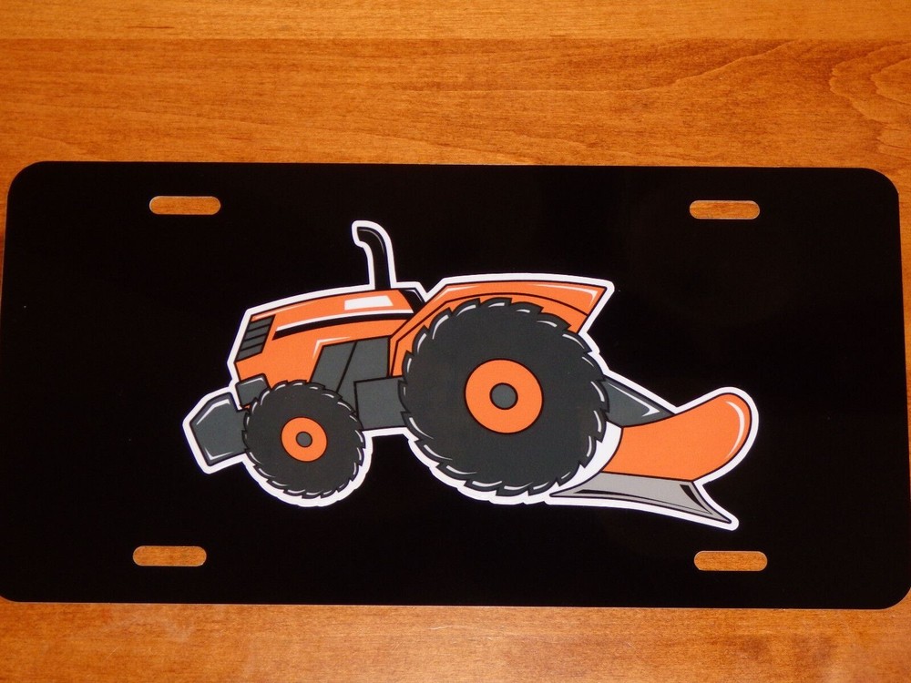 KUBOTA Tractor Original artwork LICENSE PLATE on BLACK or WHITE Aluminum Plate
